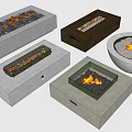 Stylish Outdoor Fire Pits In Various Shapes With Concrete Stone And Burning Flames