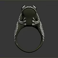 Unique Frog Shaped Ring With Green Metal Base And White Diamond Inlays