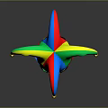 Colorful Jester Hat With Multi Colored Points And Golden Bells On Dark Background