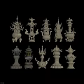 Ancient Chinese Bronze Decorative Pieces With Various Traditional Styles And Intricate Carvings For Home Decor