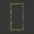 Ancient Wooden Weapon Display Frame With Intricate Carvings And Classic Design