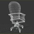 Brown Leather Single Chair With Stitched Design Armrests Wooden Legs And Wheels