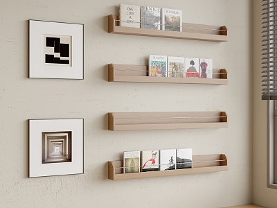 Modern Wall Shelf Bookshelf 3d model