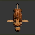 Cartoon Giraffe 3D Model With Big Eyes Smiling Mouth And Gray Background
