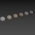 Spherical Stone Construction Component With Multiple Color Samples And Textured Background Design