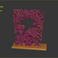 Unique Artistic Decorative Furniture With Abstract Hollow Brown Body And Orange Base