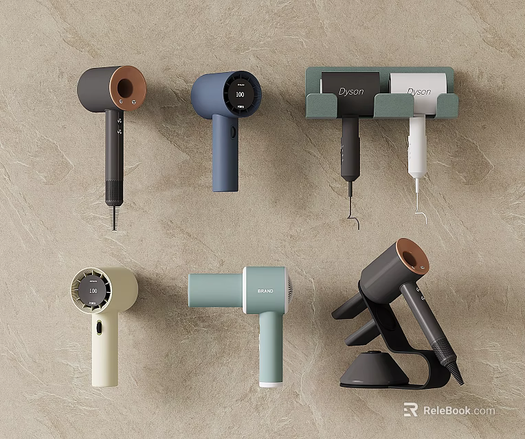 Modern Air Conditioning Fans With Various Designs And Different Colors For Home Use 3d model 