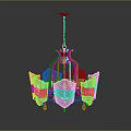 Vintage Metal Chandelier With Ornate Frame And Multiple Candle Shaped Bulbs