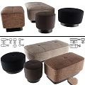 Upholstered Ottoman Stools In Various Styles Round Rectangular Shapes Brown Black Beige