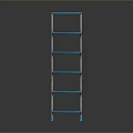 Blue Ladder With Multiple Steps And Gray Frame On Dark Background