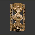 Golden Wide Band Carved Hollow Ring With Intricate Patterns And Shiny Surface