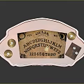 Red Oval Table With Wooden Plaque Text Candle Holders And Small Box
