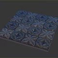 Square Copper Tone Metallic Decorative Panel With Intricate Geometric Floral Patterns 3d model