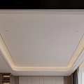 Modern Minimalist Ceiling Design With Built in LED Strips Recessed Lights And Soft Lighting