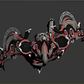 Futuristic Red And Black Motorcycle With Mechanical Details And Sci Fi Aesthetic