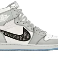 Stylish High Top White Gray Sneakers With Black Accents Gray Laces And Light Blue Sole