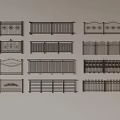 Various Decorative Metal Railing Designs With Ornate Patterns And Plain Styles 3d model