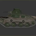 Vintage Green Military Tank Model With Number 26 And Metal Tracks