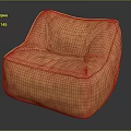 Orange Plush Bean Bag Chair Soft Texture Cozy Living Room Seating Furniture
