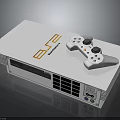 White Electronic Game Console Featuring ELF Branding With Attached Controller And Interface Ports 3d model