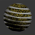 Shiny Teardrop Shaped Decorative Piece With Yellow White Spiral Patterns And Circular Ornament