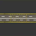 Yellow Steel Arch Bridge Model With Gray Deck And White Lane Lines