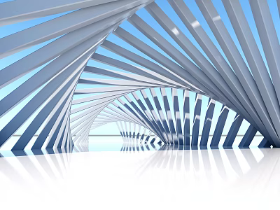 Modern Open Kitchen Interior Design With Island Counter And Appliances 3d model