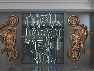 Modern background wall 3d model