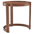 Sleek Wooden Functional Table With Round Tabletop And Sturdy Support Structure 3d model