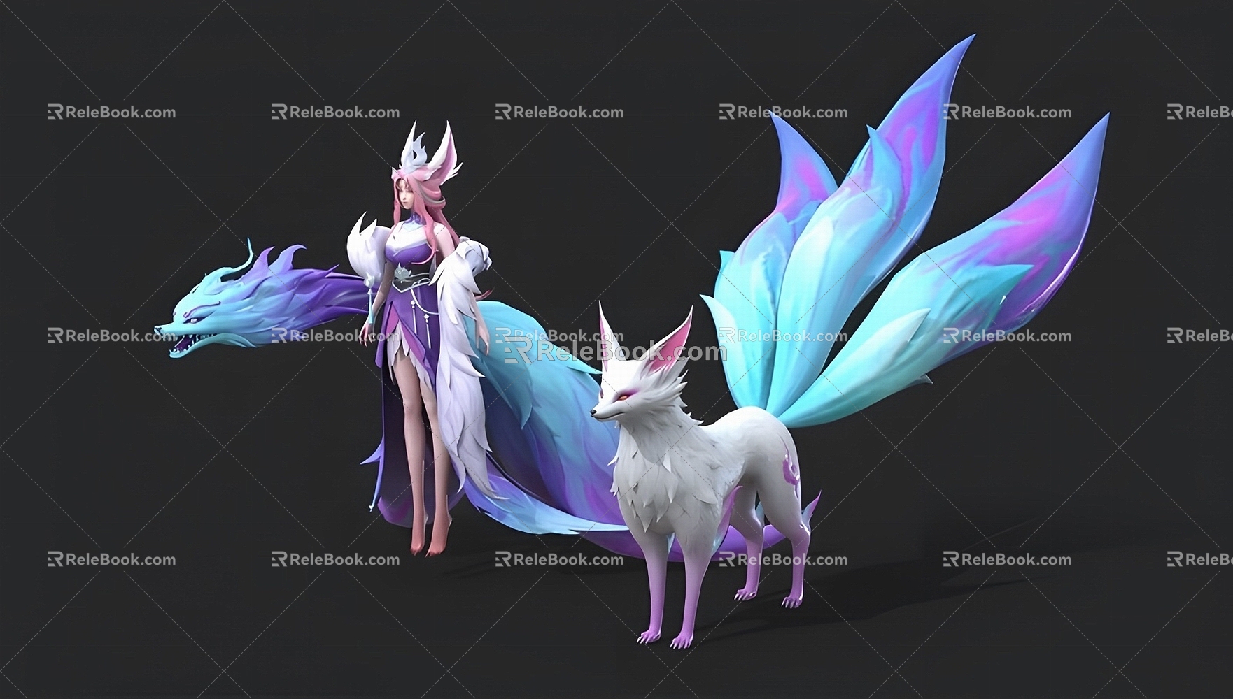 Nine-tailed fox demon 3d model