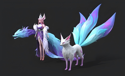 Nine-tailed fox demon 3d model