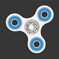 White And Blue Handheld Fidget Spinner With Bearings And Metal Balls For Daily Use