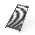 Long Black Metal Grille Rack With Durable Slats For Industrial Equipment