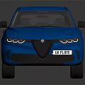 Blue Modern SUV With Sleek Exterior LED Headlights And Black Alloy Wheels