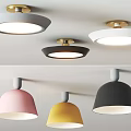 Modern Stylish Ceiling Lights With Round Dome Shaped Design In Multiple Colors 3d model