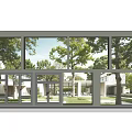 Modern window combination 3d model