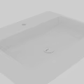 White Square Modern Washbasin with Smooth Surface and Minimalist Design