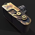 Vintage Digital Camera With Classic Metal Body Wireframe Lens Design And Control Dials