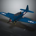 Vintage Blue Biplane Featuring Star Insignia On Wings And Propeller Design