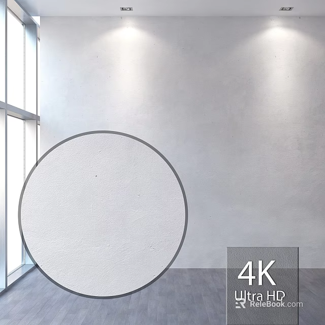 White Circular Component Design In Light Wall With Window And 4K 3d model