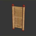 Traditional Scroll As Daily Life Item With Red Decorative Ends And Yellow Body