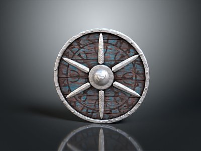 Medieval Shield Ancient Shield Defensive Weapon Ancient Shield Iron Shield Protective Shield Wooden Shield 3d model