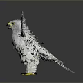 Eagle With Spread Wings Made Of Metal Shards On Reflective Gray Background