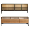 Modern Entryway And Side Cabinet With Glass Door Wooden Drawers And Metal Frame Design