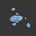 Floating Clouds With Hot Air Balloons Stars And Moon In Night Sky