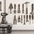Modern tool hardware tool wall combination hammer axe drill pliers screwdriver tool combination hardware repair tool wall hardware 3d model
