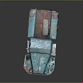 Rusty Teal Old Functional Truck Featuring Worn Body And Paint 3d model