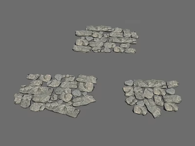 Natural Stone Piles With Different Shapes And Sizes For Building Decor 3d model