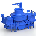 Blue Industrial Crushing Equipment With Top Feeding Port Side Structures And Bottom Support