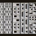 Modern Concrete Partition Designs Featuring Geometric Hollow Patterns And Shapes 3d model